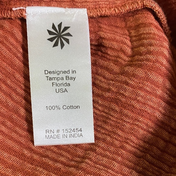 Kyla Seo Cotton Rust Terracotta Women's Tunic Top Bohemian Chic Style Soulful - Picture 8 of 11